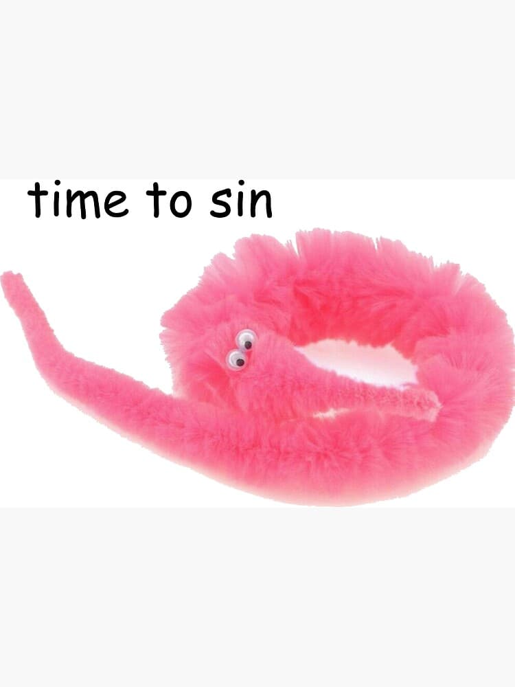 Fuzzy worm on a string - fun for all ages